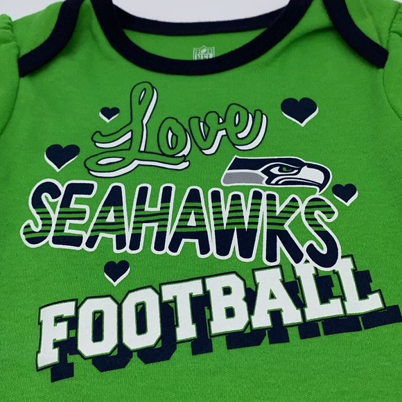 Seattle Seahawks NFL Football Team Infant Baby Girls Bodysuit Size 12 Months - Picture 7 of 7
